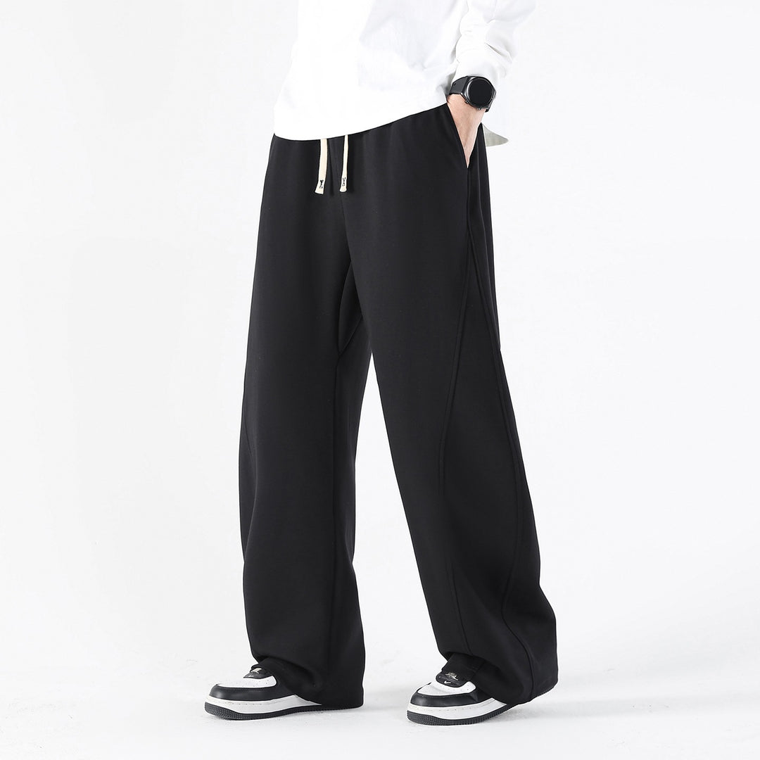 Herren Weite Relaxed-Freizeithose mit Tunnelzug & markanten Teilungsnähten Drune
