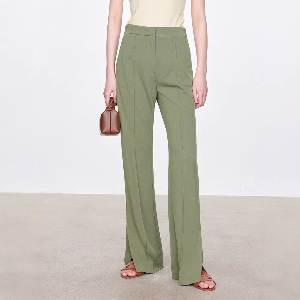 Damen elegante taillierte Anzughose mit Falten Drune