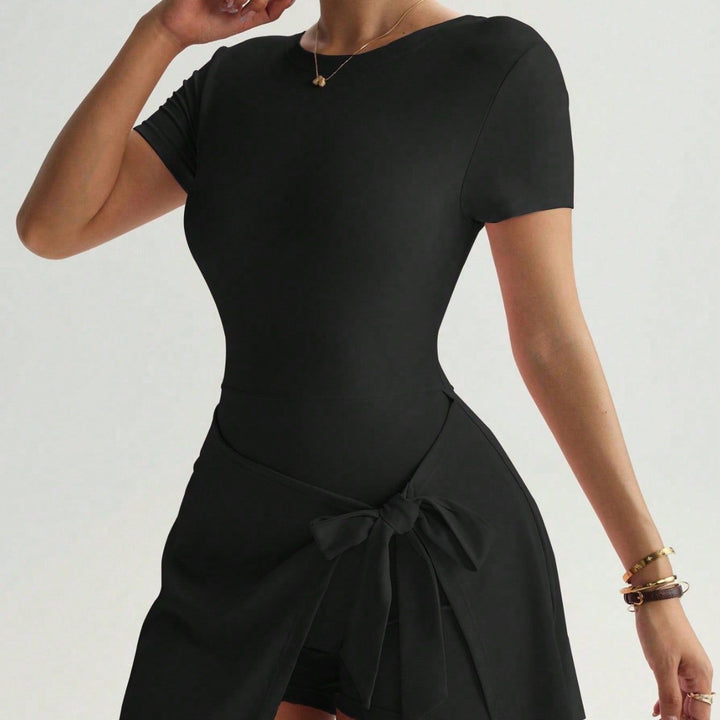 Damen Sportliches Wickel-Kleid Drune