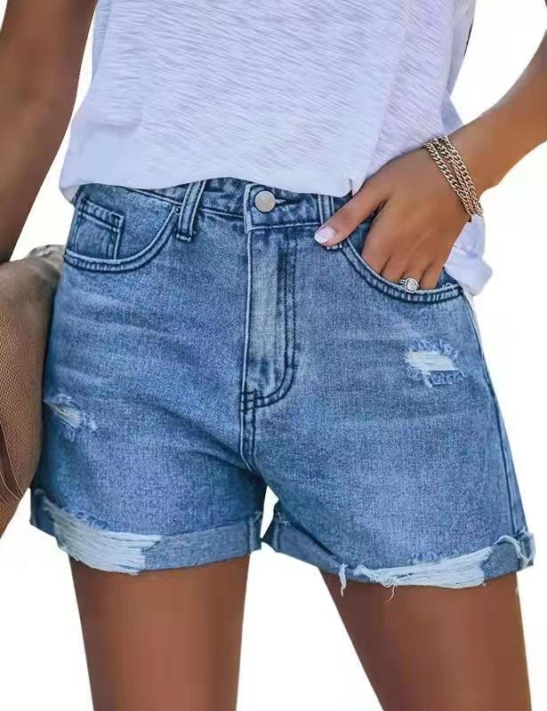 Damen Denim-Shorts im modischen Destroyed-Look mit lässigem Schnitt Drune
