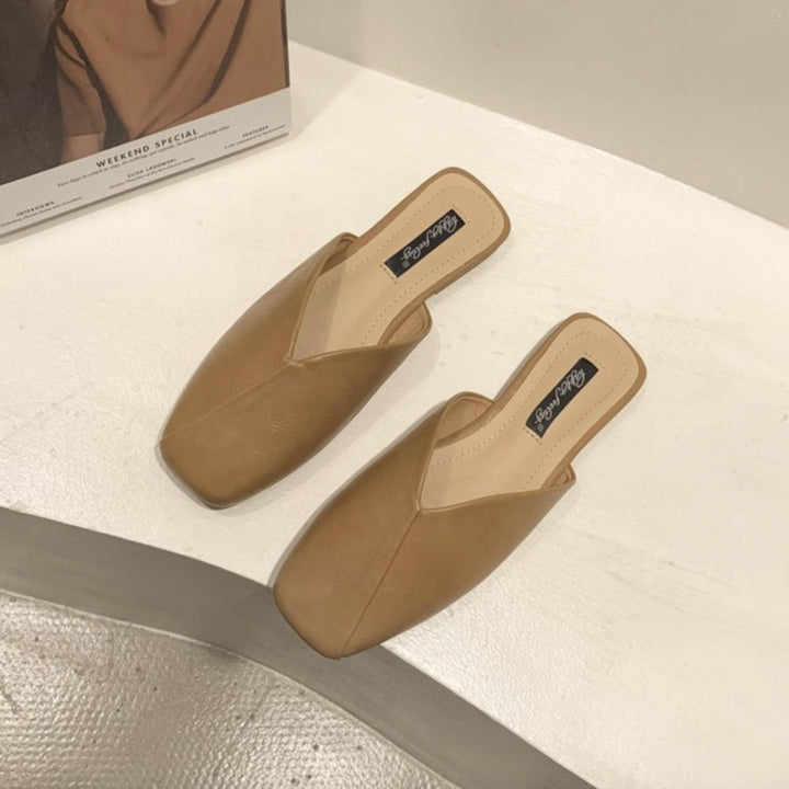Damen Modische Mules mit elegantem V-Ausschnitt Drune