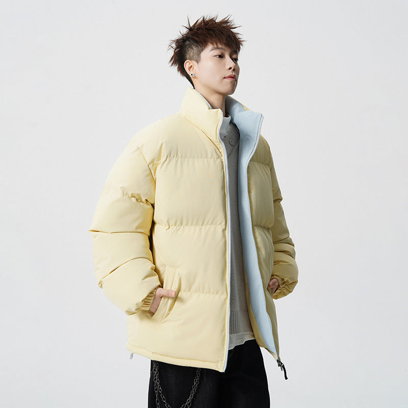 Herren Kurz geschnittene Oversize Steppjacke mit hohem Kragen Drune