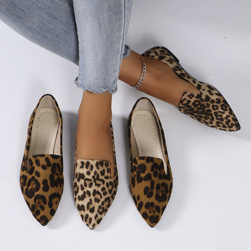Damen Elegante Mokassin-Schuh mit modernen Leopardenmuster Drune