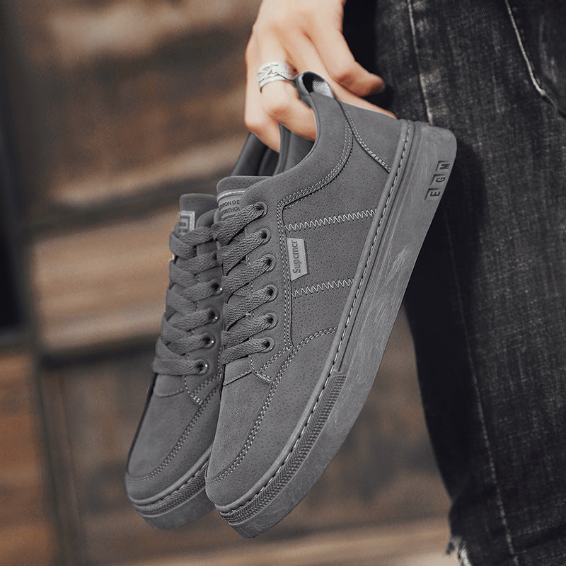 Herren Niedrige Velours‑Freizeit‑Sneaker mit gepolstertem Fersenkragen und dezenter Nahtstruktur Drune