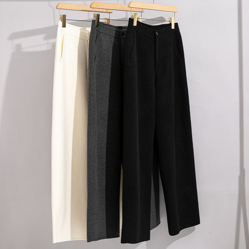 Damen High-Waist Palazzo-Hose mit weitem Bein und schlichter Bundverarbeitung Drune