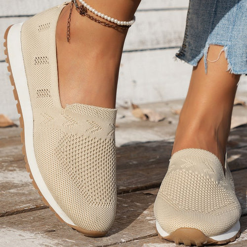Damen Atmungsaktive Strick-Slipper mit Memory-Fußbett und rutschfester Laufsohle Drune
