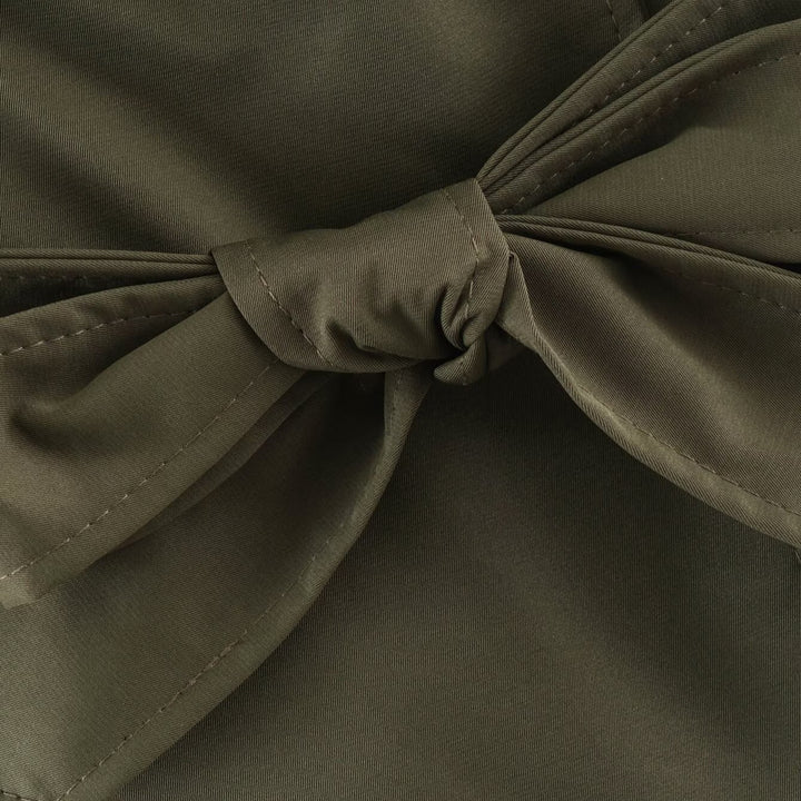Damen Taillierte Kurz-Trenchjacke mit Bindegürtel und Schulterpatten Drune