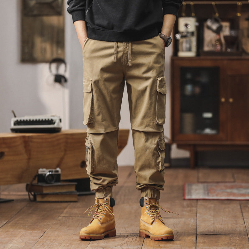 Herren Technische Cargo-Joggerhose mit Tunnelzugbund, Multifunktions‑Taschen und elastischen Beinabschlüssen Drune
