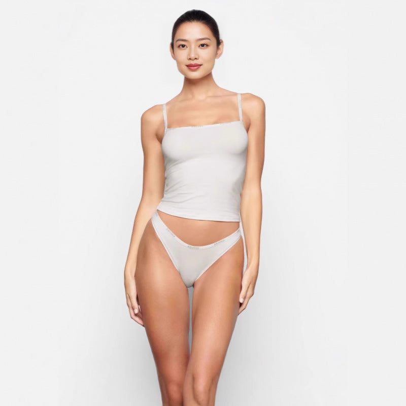 Damen verstellbare Träger Basic Top Drune