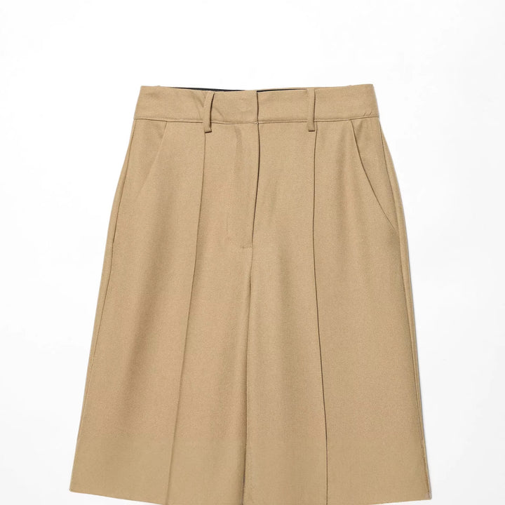 Damen nan elegante Highwaist-Hose mit Bügelfalte, verdeckter Hakenleiste und weitem Culotte-Schnitt Drune