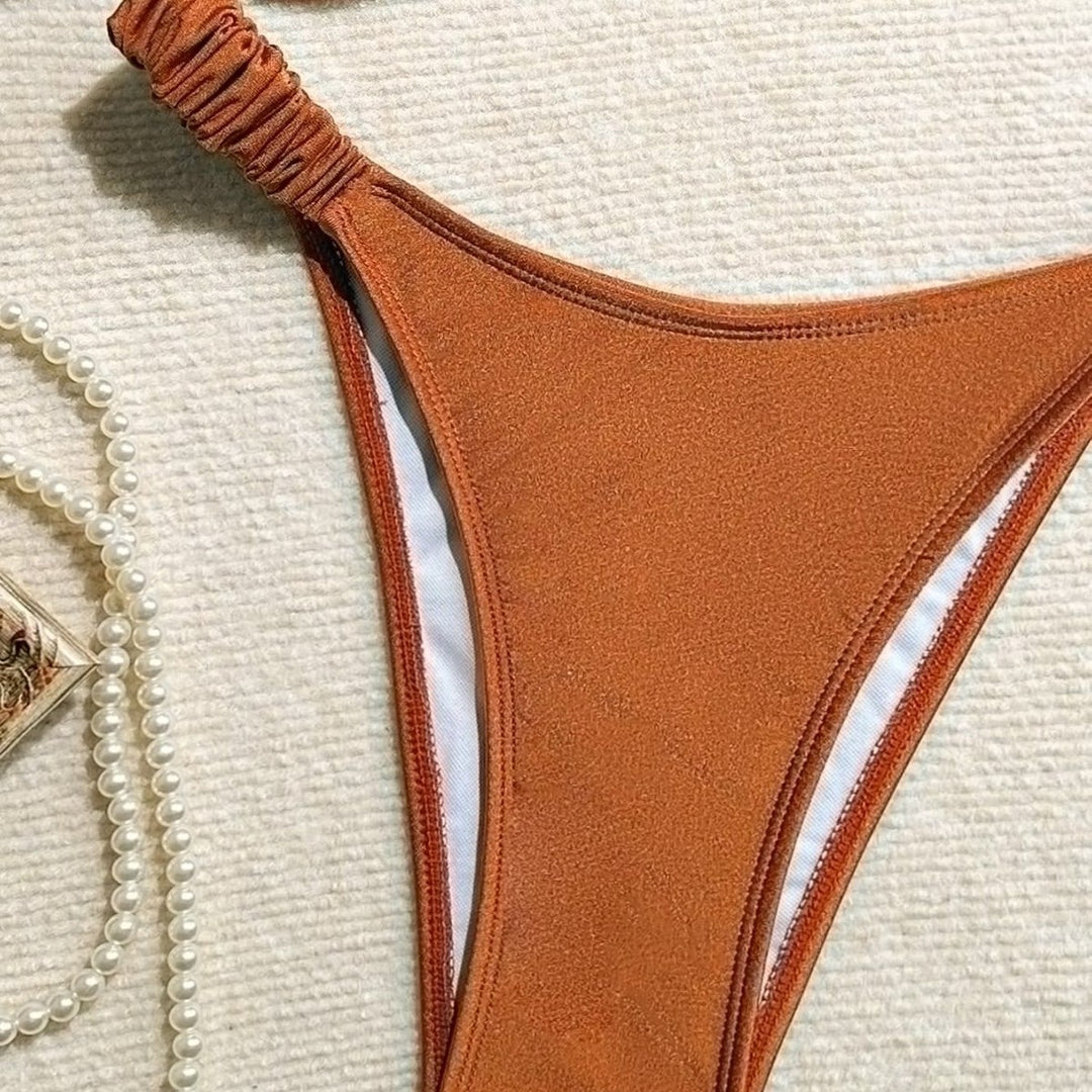Damen Push-Up-Bikini mit Raffungen und verstellbaren Trägern Drune
