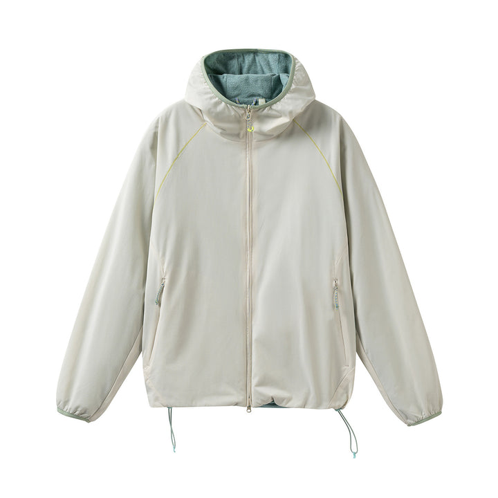 Damen Leichte Softshell-Kapuzenjacke mit Fleece-Innenfutter, Raglanärmeln und Kordelzug Drune