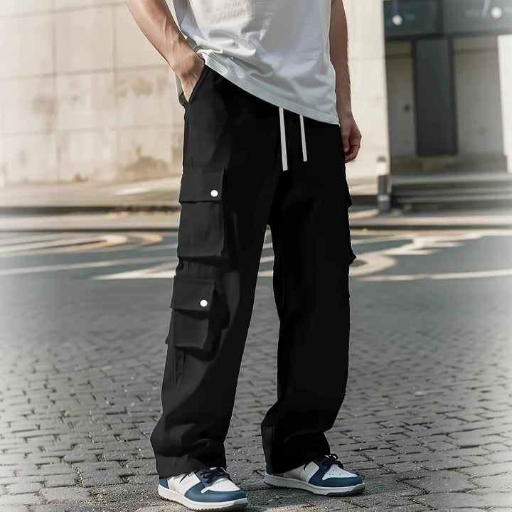 Herren Locker geschnittene Cargo-Jogginghose mit Tunnelzug & Mehrfachtaschen Drune
