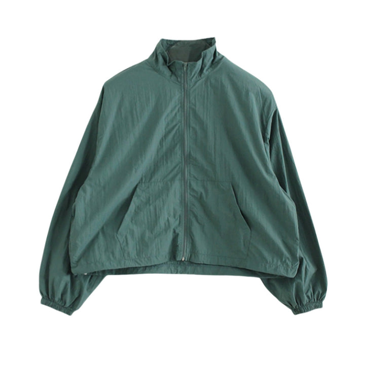 Damen sportliche Windjacke mit hohem Kragen und Reißverschluss Drune