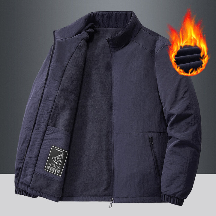 Herren Leichte Übergangsjacke mit Fleece-Innenfutter und Stehkragen Drune