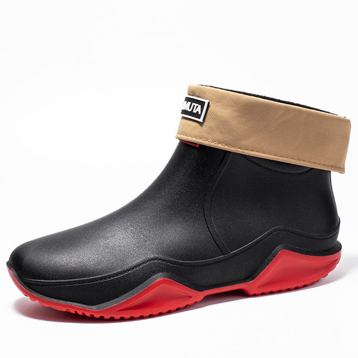 Damen wasserdichte Kurzstiefel mit faltbarem Manschettenkragen Drune