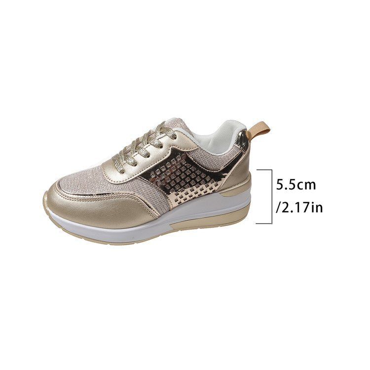 Damen Sneakers mit modischem Metallic-Akzent und atmungsaktiver Dämpfung Drune