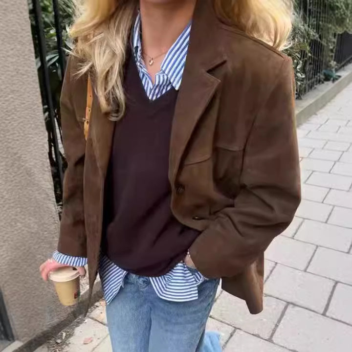 Damen Casual Oversize Jacke Drune