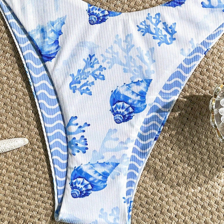 Damen Triangel-Bikini mit maritimer Muscheldekoration Drune