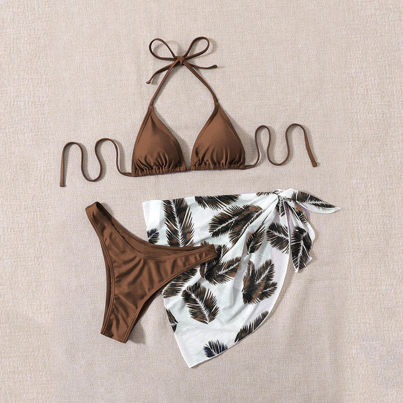 Damen Triangel-Bikini mit elegantem Wickel-Rock Drune