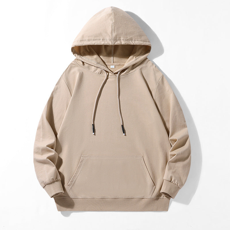 Unisex Oversize Kapuzenpullover aus schwerem Baumwollfleece mit Kängurutasche und verstellbarem Tunnelzug Drune