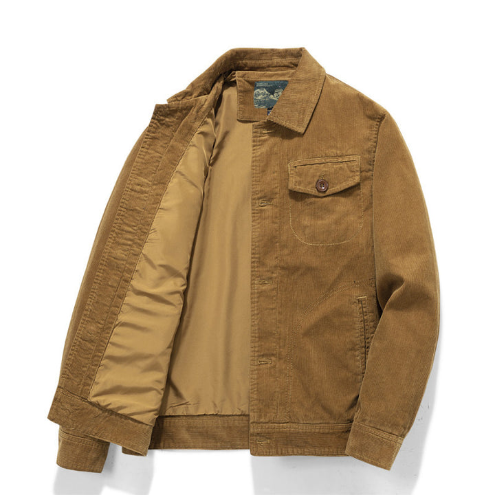 Herren Kordjacke im Worker-Stil mit gesteppter Innenfütterung Drune