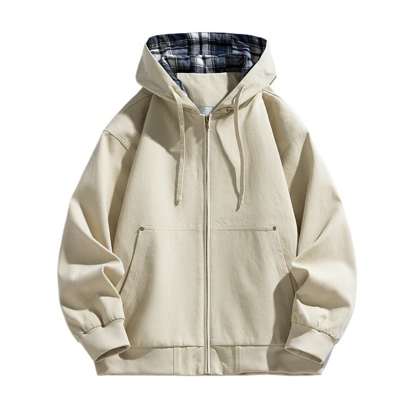 Herren Sportliche Kapuzenjacke mit Fleece-Futter Drune