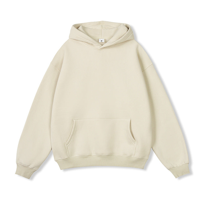 Unisex Oversize-Kapuzenpullover aus Baumwollmix mit Kängurutasche und gerippten Bündchen Drune