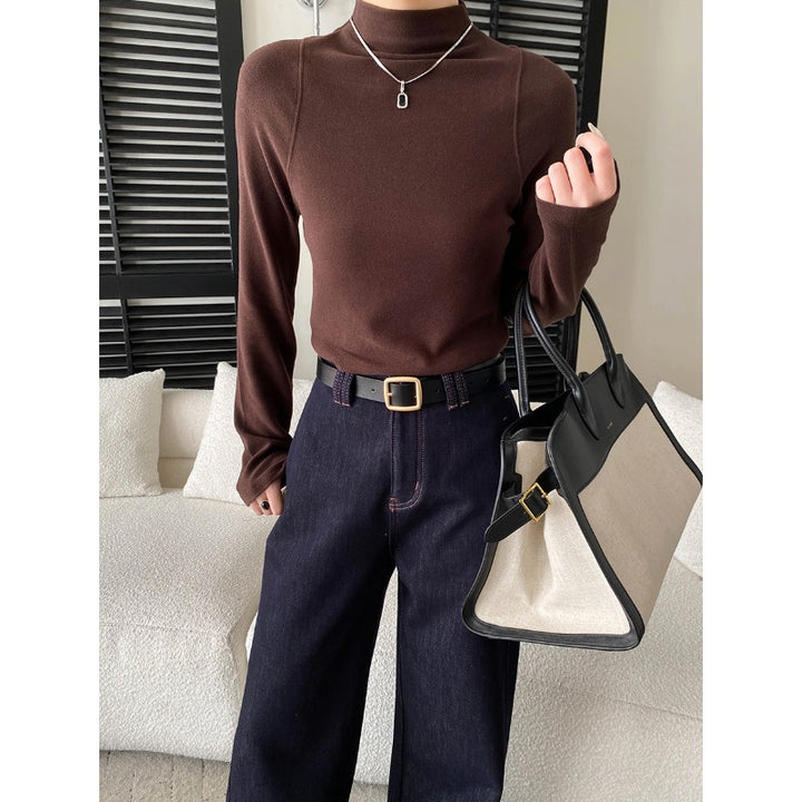 Damen Hochwertiger Rollkragenpullover aus feinem Strick Drune