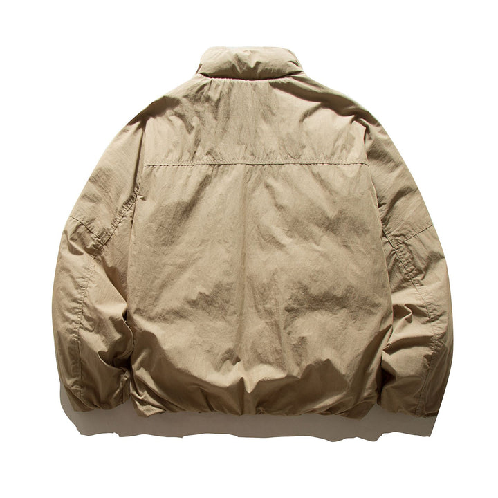 Herren Boxy wattierte Feldjacke mit hohem Stehkragen und Cargo‑Taschen Drune