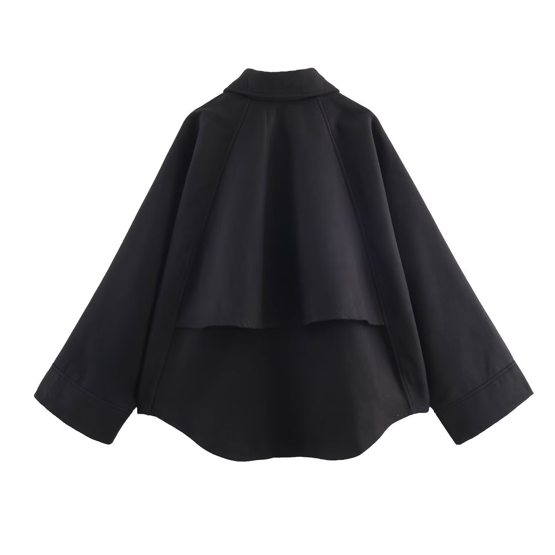 Damen minimalistische Übergangsjacke mit hohem Kragen Drune