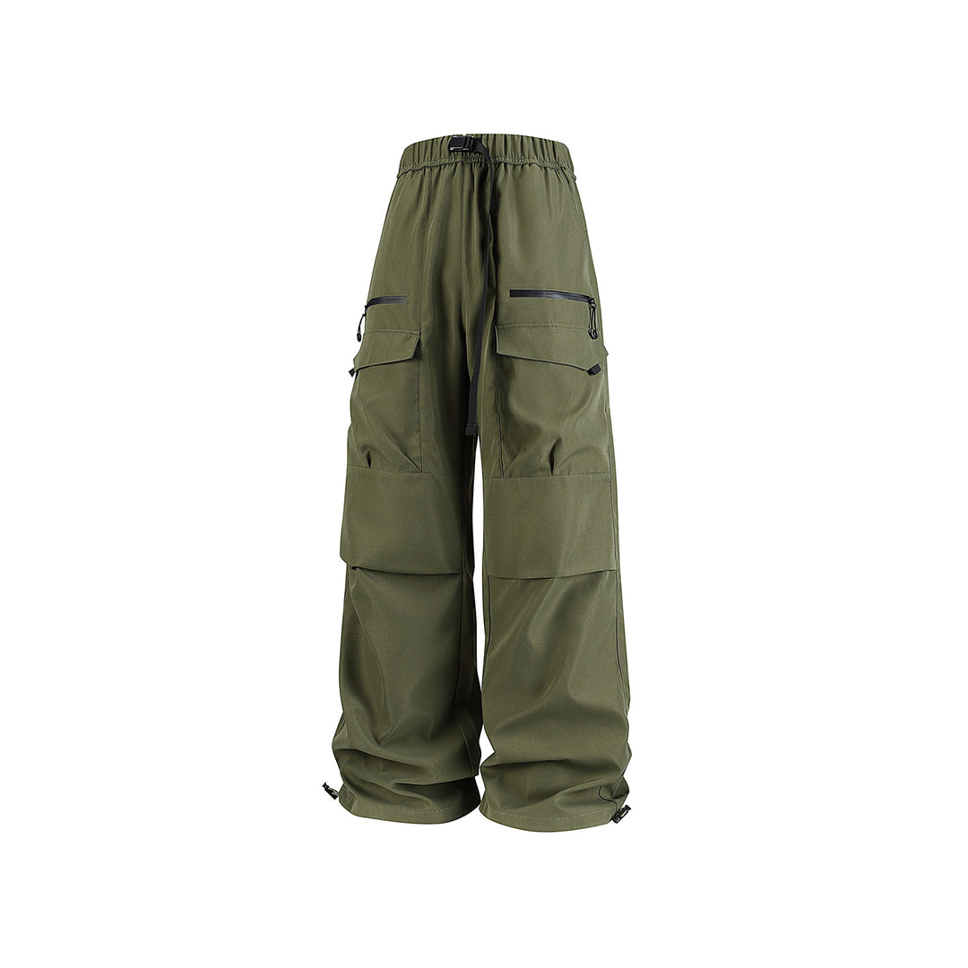 Herren Weite Utility-Cargohose mit verstärkten Kniepassen, Zipper- und Klappfächern Drune