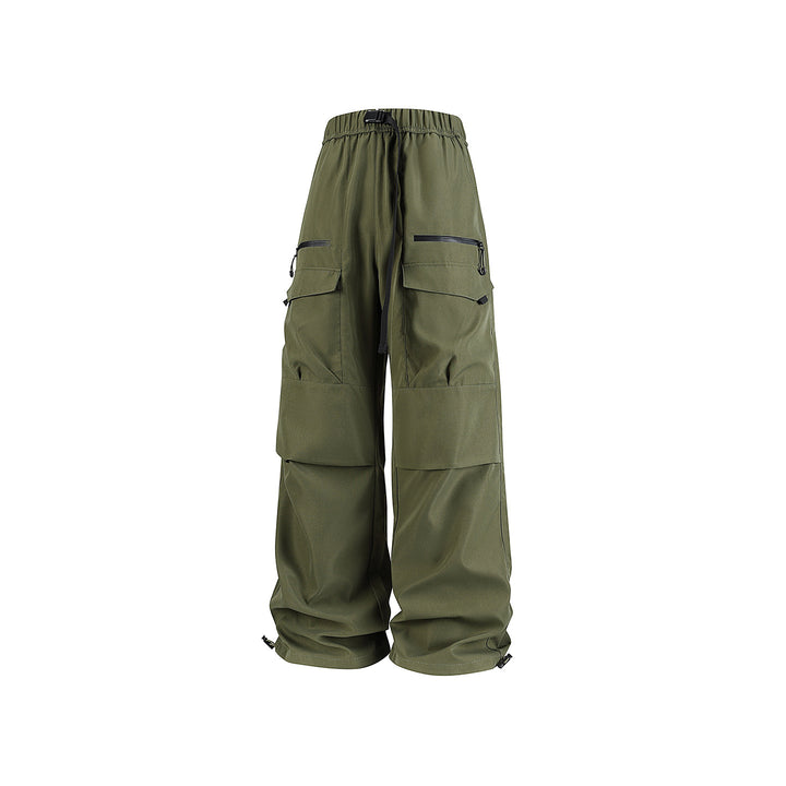 Herren Weite Utility-Cargohose mit verstärkten Kniepassen, Zipper- und Klappfächern Drune