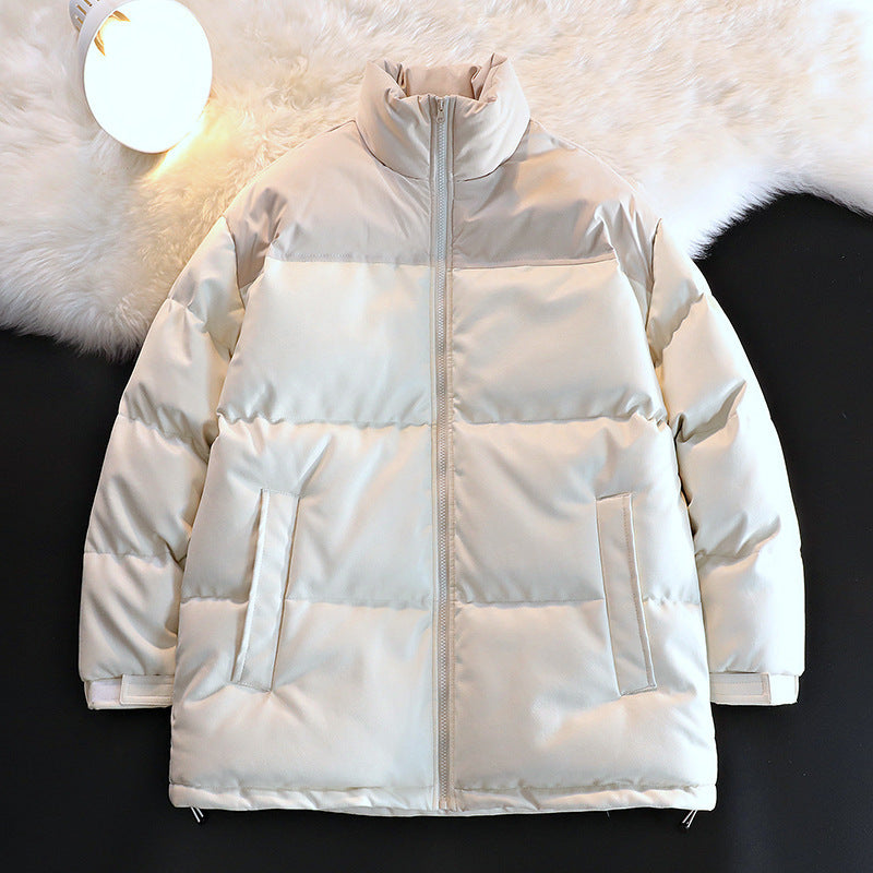 Unisex Wattierte Oversize-Steppjacke mit Stehkragen und verdecktem Reißverschluss Drune