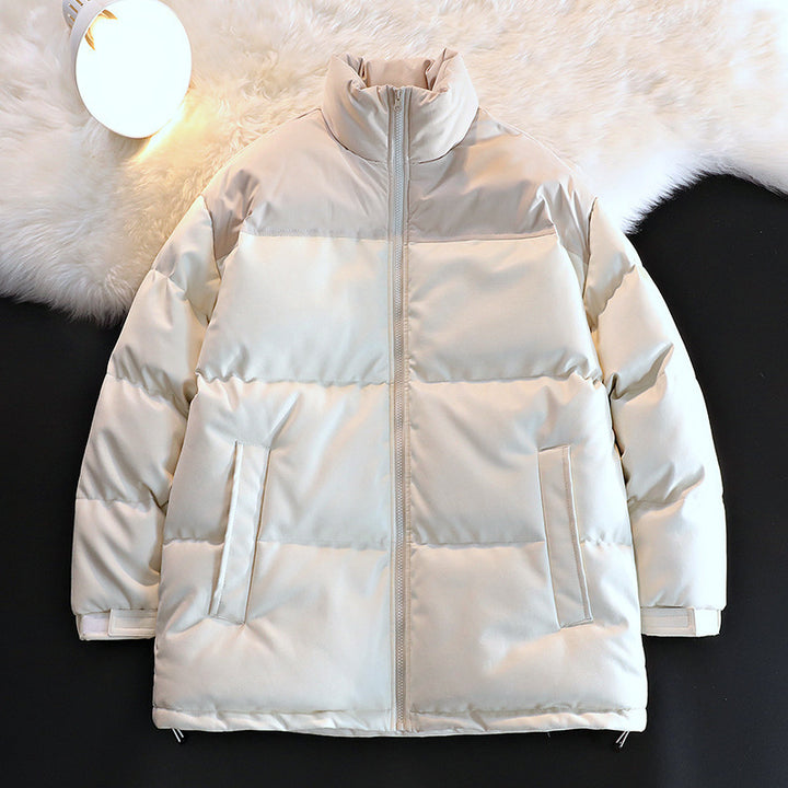 Unisex Wattierte Oversize-Steppjacke mit Stehkragen und verdecktem Reißverschluss Drune