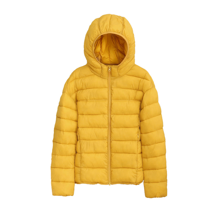 Damen nan ultraleichte Steppkurzjacke mit Thermo-Isolierung, ergonomischer Kapuze und packbarem Design Drune
