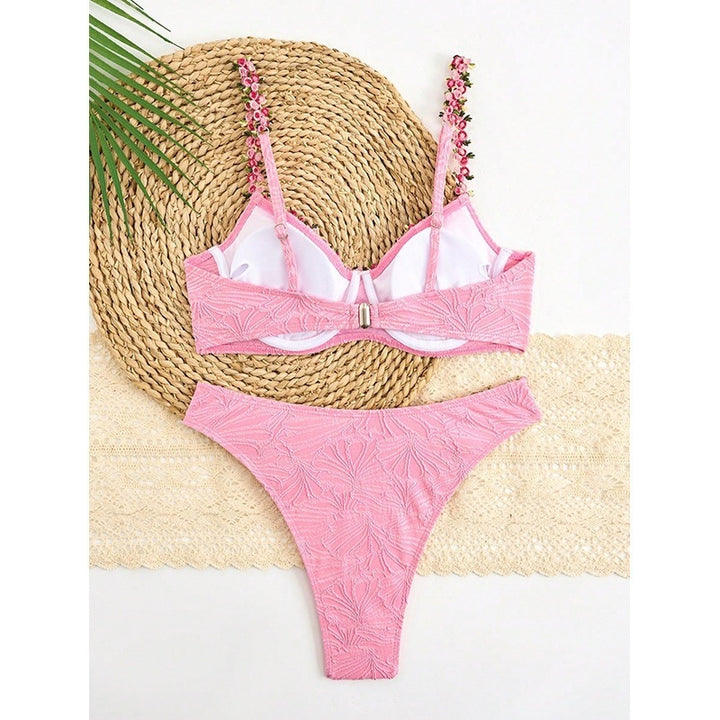 Damen Bikini-Set mit floralen Applikationen Drune