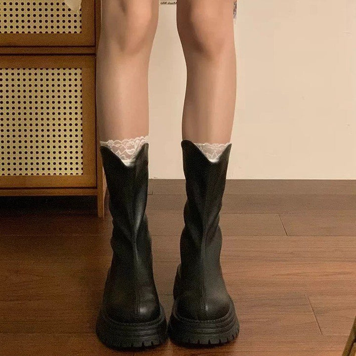 Damen Modische Chelsea-Stiefel mit robustem Profil Drune