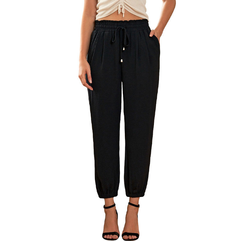 Damen lässige Chino-Hose mit elastischen Bündchen Drune