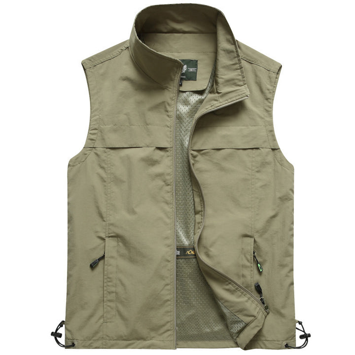 Herren leichte multifunktionale Utility-Weste mit Mesh-Futter und verstellbarem Saum Drune
