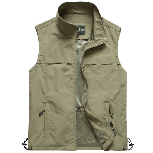 Herren leichte multifunktionale Utility-Weste mit Mesh-Futter und verstellbarem Saum Drune