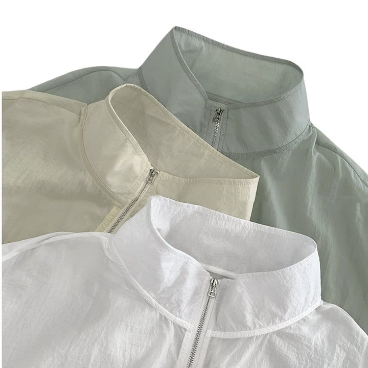 Damen leichte Windjacke mit praktischem Reißverschluss und Kängurutasche Drune