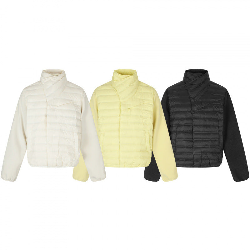 Damen Leichte Hybrid‑Steppjacke mit gesteppter Front und Fleeceärmeln Drune
