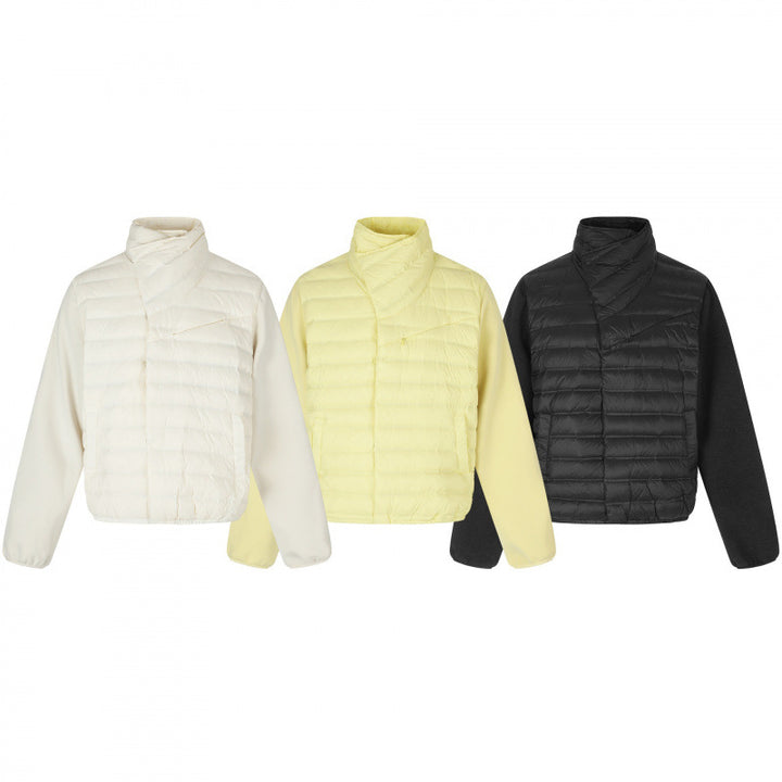 Damen Leichte Hybrid‑Steppjacke mit gesteppter Front und Fleeceärmeln Drune