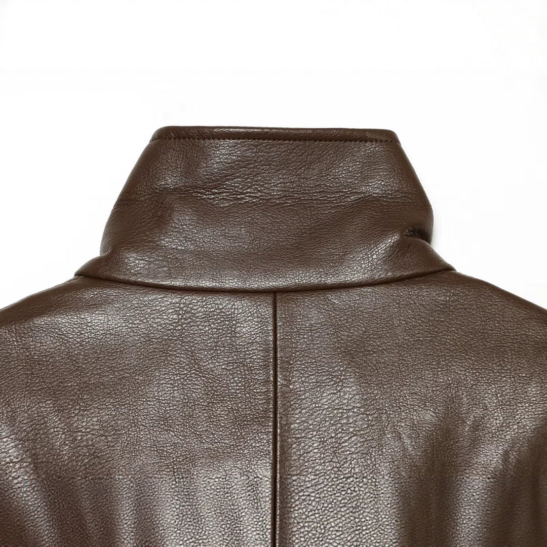 Damen Kurzes Biker‑Blouson in Lederoptik mit hohem Funnelkragen Drune