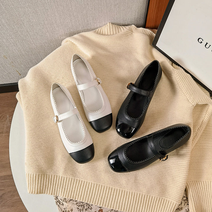 Damen elegante Mary Jane Schuhe mit modischen Riemchen und glänzenden Details Drune