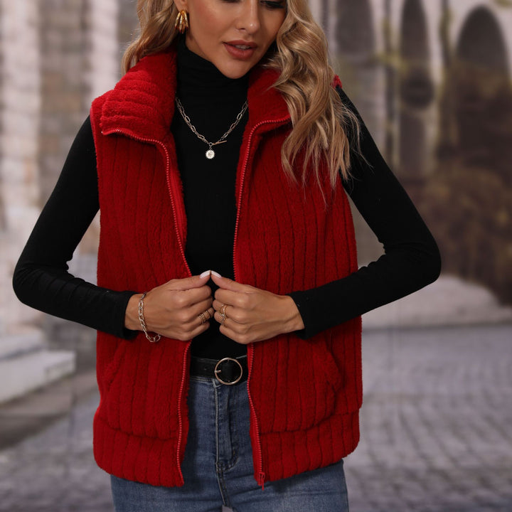 Damen Fleece-Weste mit strukturiertem Material und praktischen Taschen Drune
