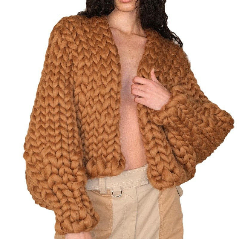 Damen Chunky Strickjacke Drune