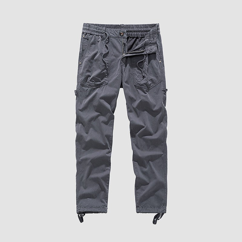 Herren Utility-Cargohose im Joggerstil mit elastischem Komfortbund, Multifachtaschen und Zugbändern am Knöchel Drune