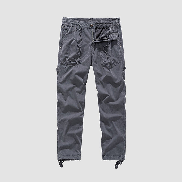 Herren Utility-Cargohose im Joggerstil mit elastischem Komfortbund, Multifachtaschen und Zugbändern am Knöchel Drune